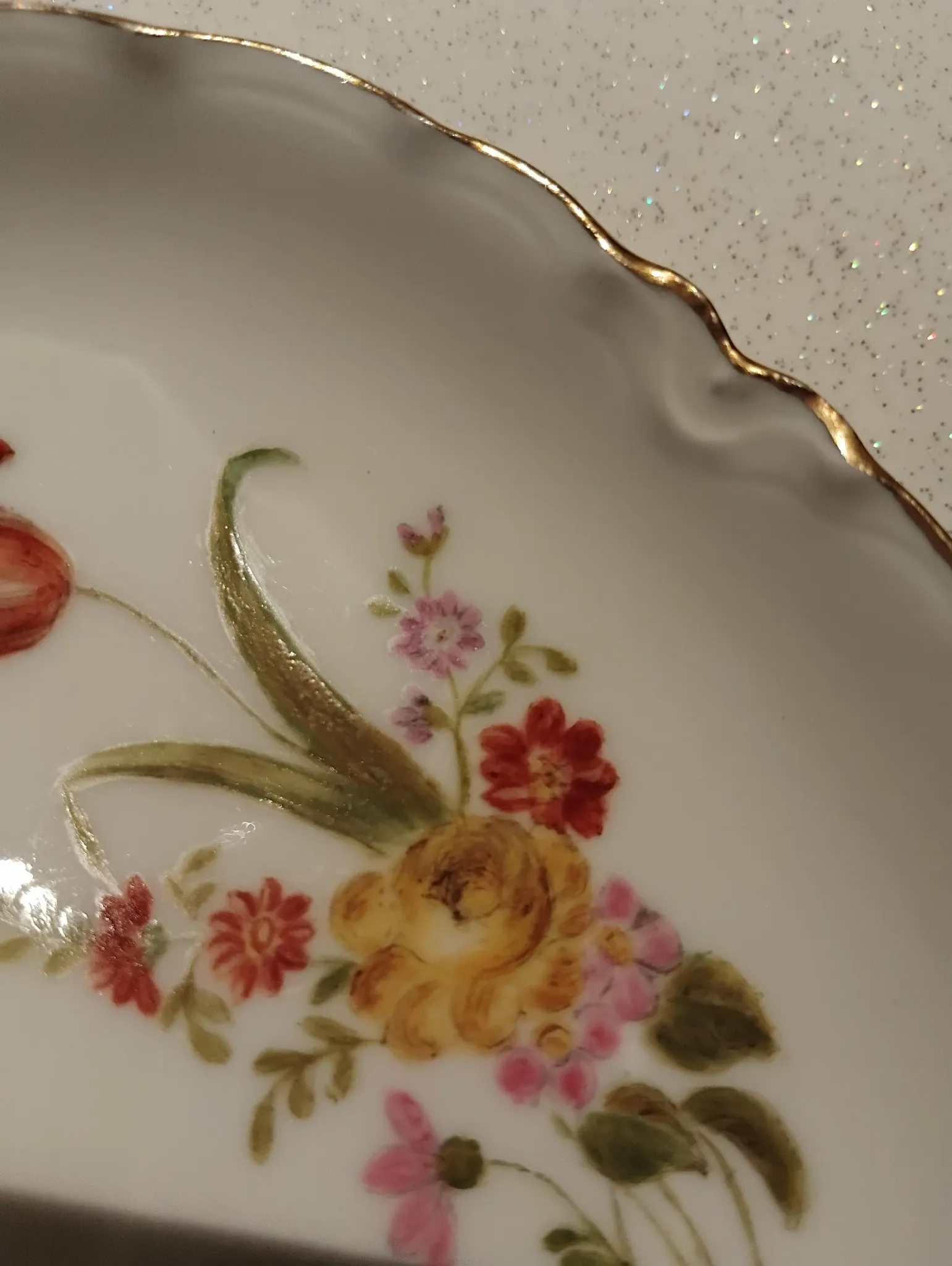 Half-moon porcelain dish from Limoges