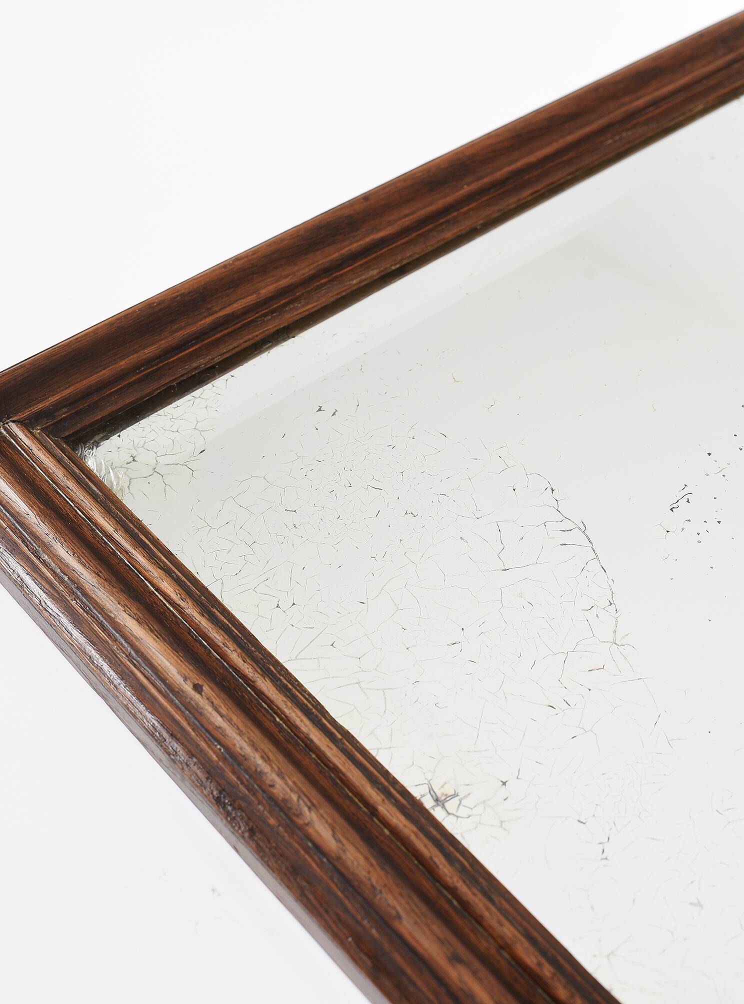 Old rectangular mirror, wooden frame