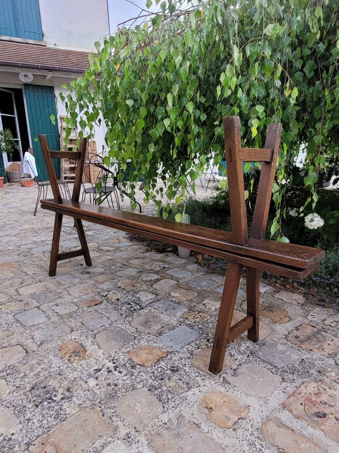 Pair of solid oak benches