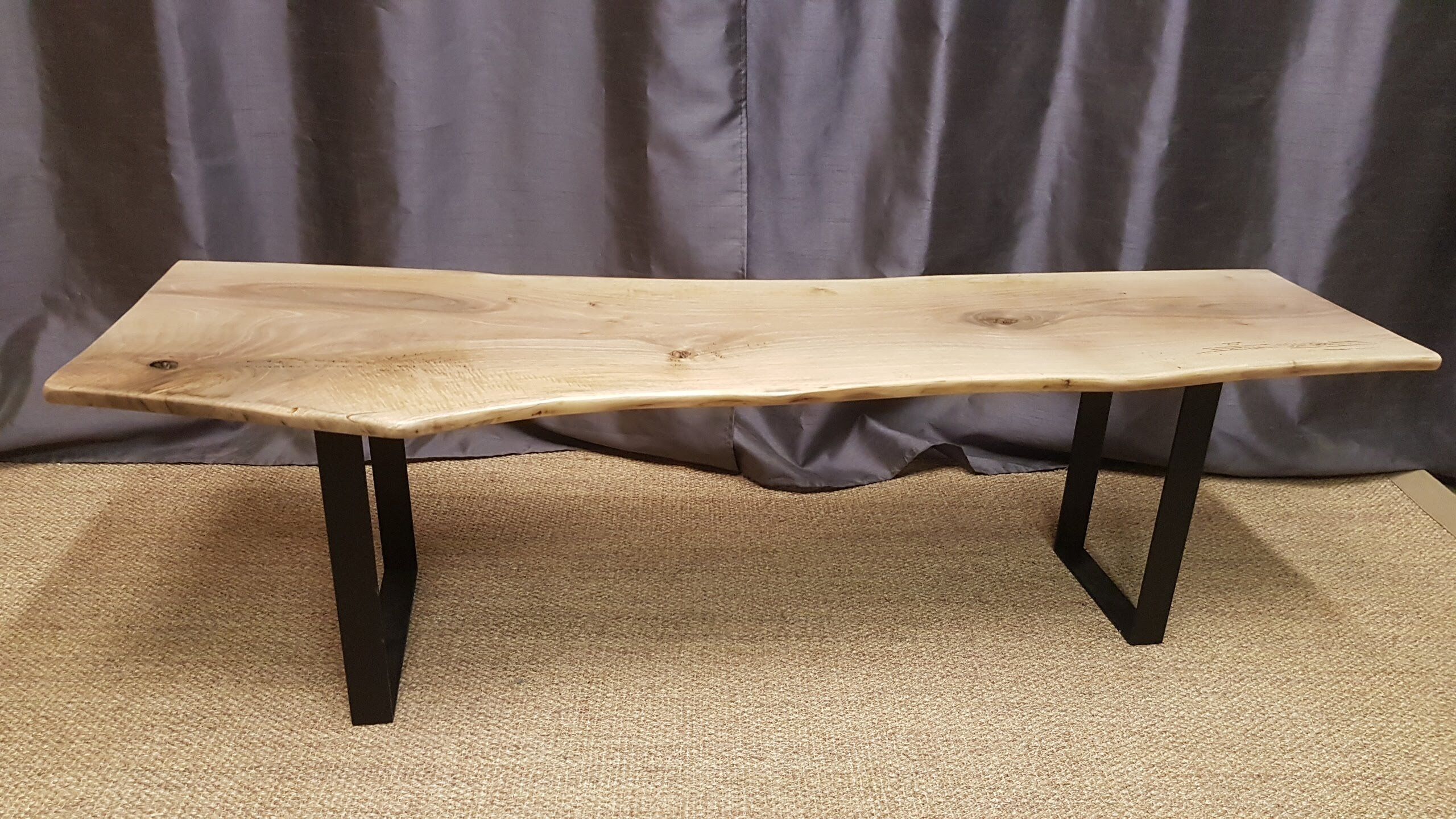 Bleached walnut coffee table square feet metal industrial style