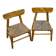 pair of vintage straw children's chairs 1950