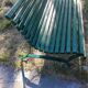 Green public bench