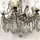 Chandelier with pendeloques tassels and glass pads
