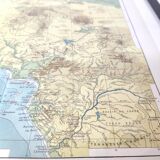 Antique map of French equatorial and western Africa in 1950 43x43cm