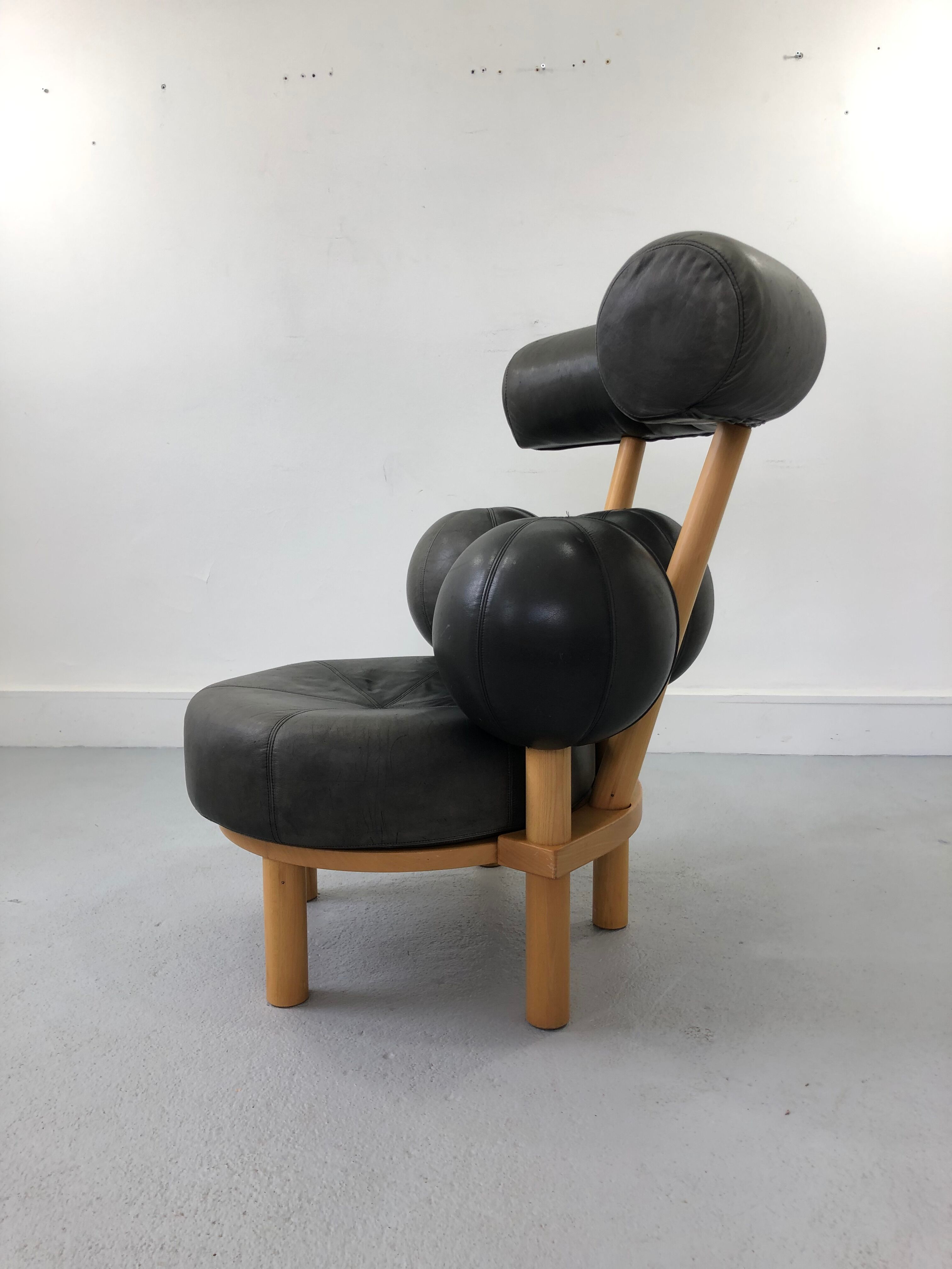 Fauteuil en cuir par Peter Opsvik pour Stokke, Norvège
