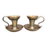 Pair of bronze candlesticks