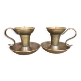 Paire de bougeoirs en bronze
