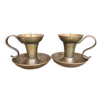 Paire de bougeoirs en bronze