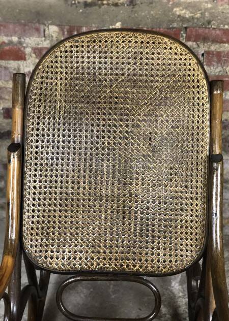 Rattan and cane rocking chair from the 1980s.