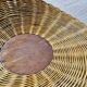 Antique large round wicker and bamboo presentation basket - diameter: 59 cm
