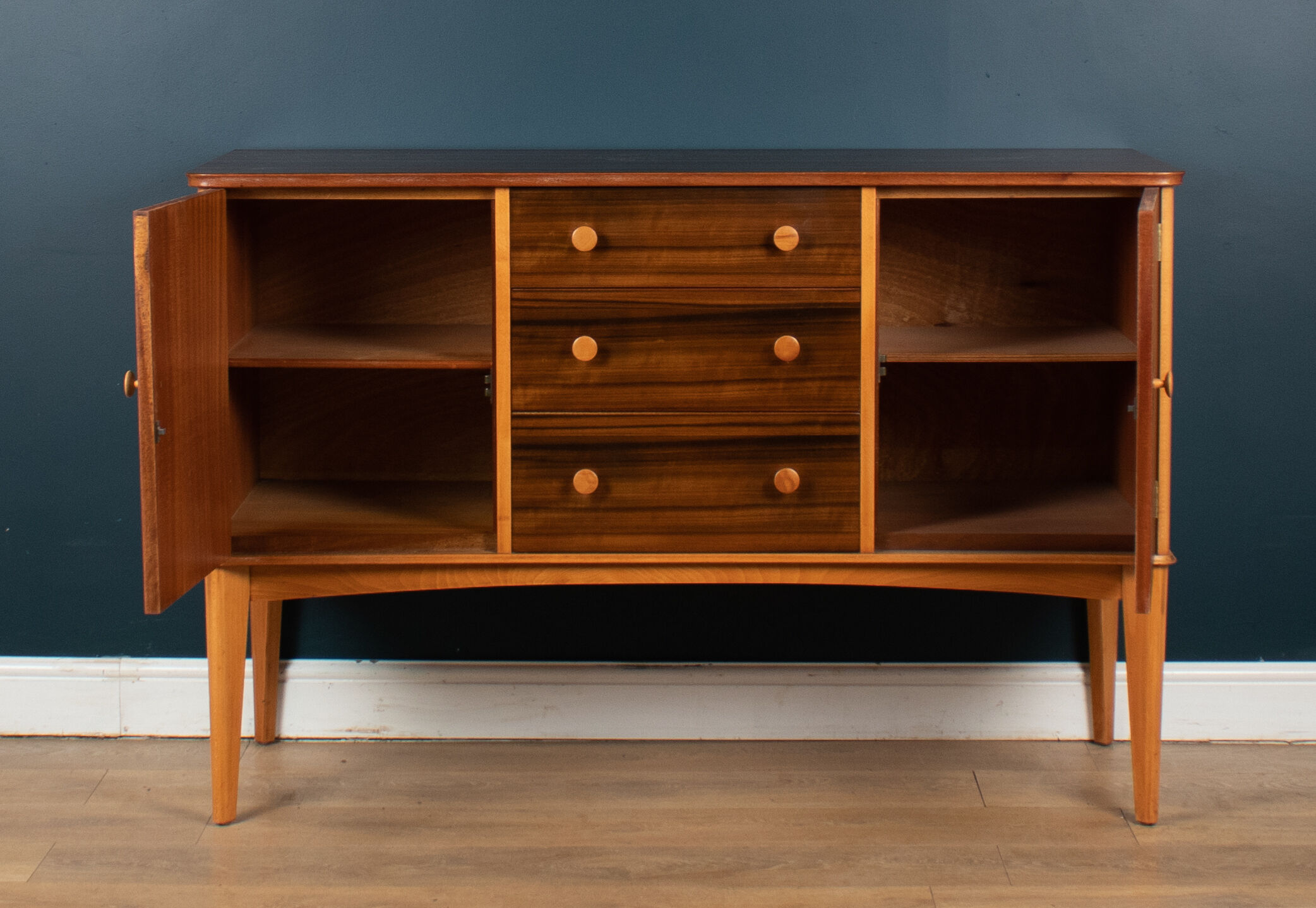 Retro Teak & Walnut Gordon Russel For Heals Restored Mid Century 1960s Sideboard