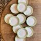 Set of 12 mint and gold dessert plates - L'amandinoise