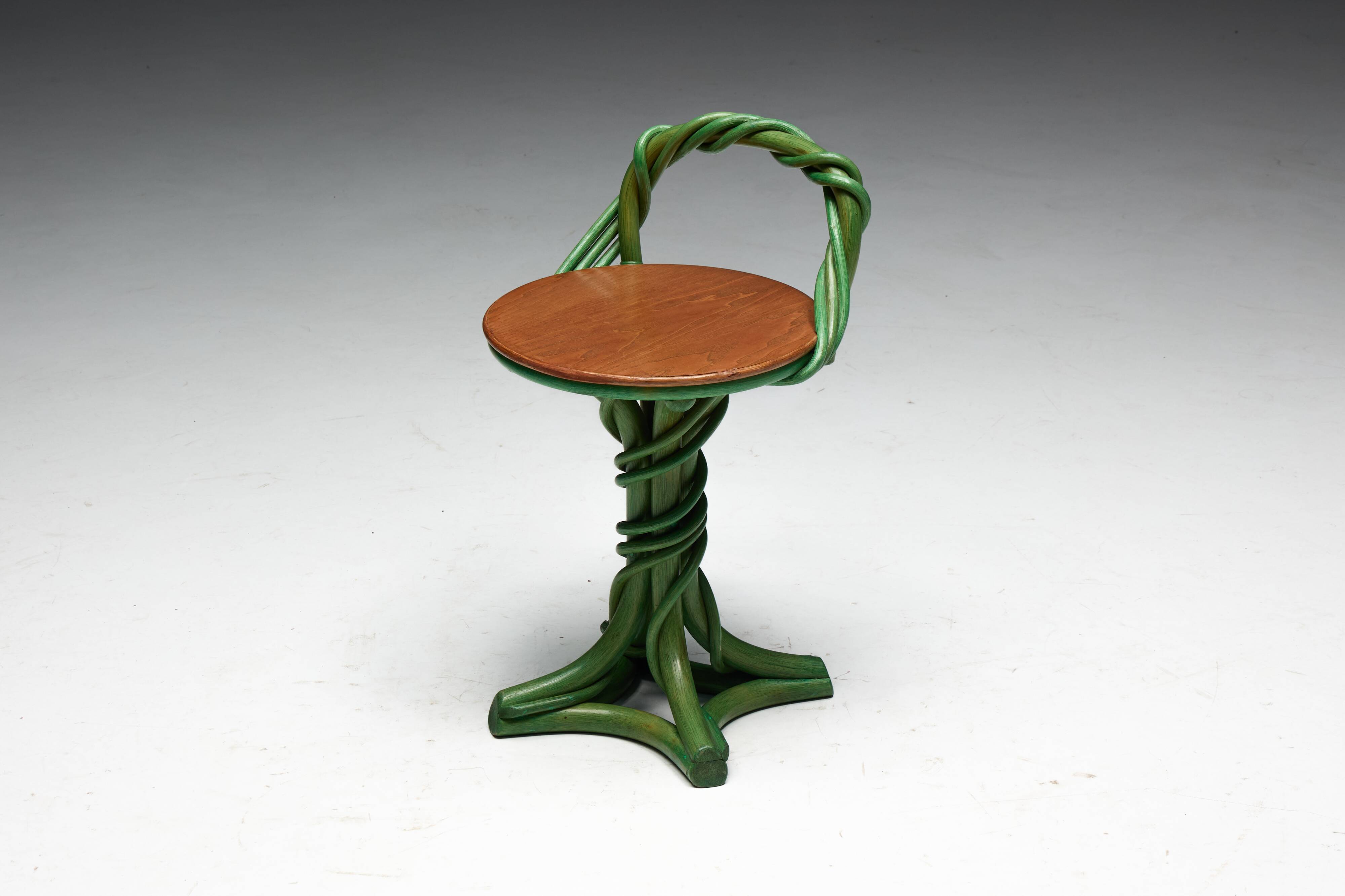 Whimsical Vine Twist Stools, France, Late 20th Century