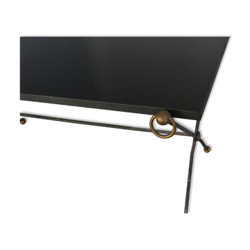 Table of metal and smoked glass style 1940