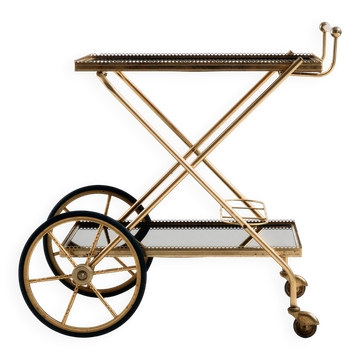 Brass-framed dessert trolley by Maison Jansen, France.