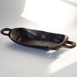 Hand-carved oval basket with handles - Popular work
