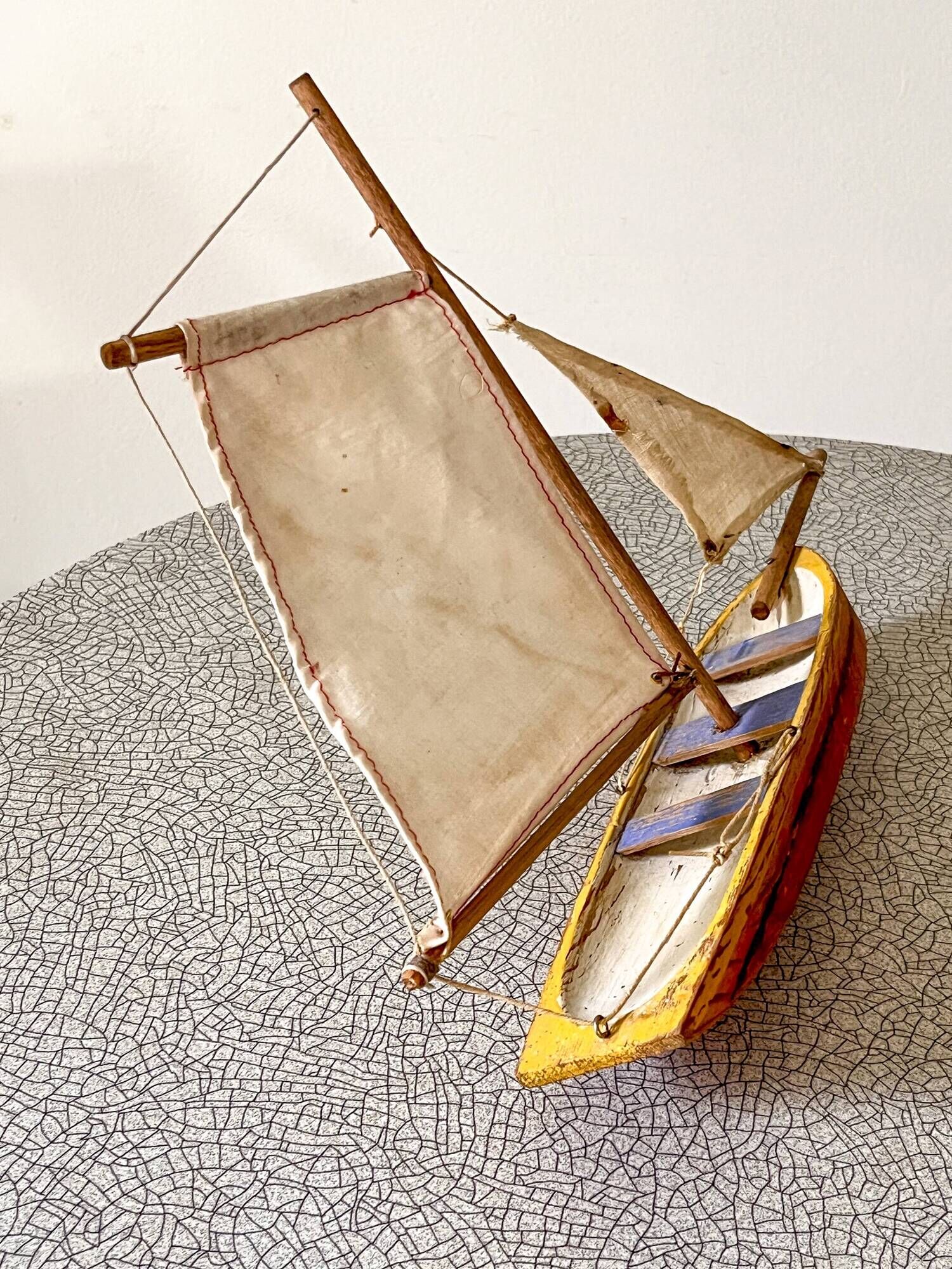 Basin sailing boat from the German brand Greiner, vintage toy.