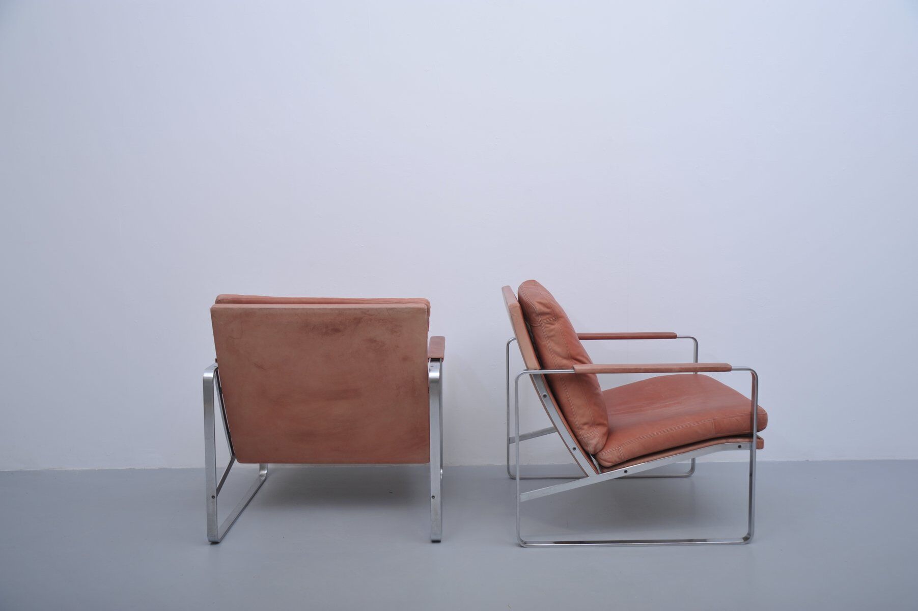 2x Vintage armchair by Preben Fabricius & Jørgen Kastholm for Knoll, 1970s