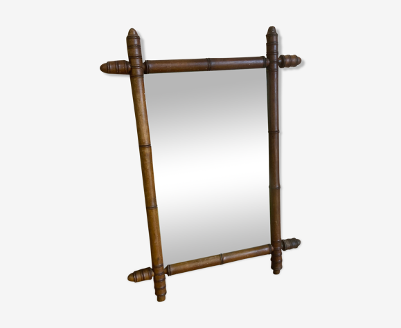 Miroir bois forme bambou