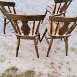 Set of 4 mountain style chairs from the 60s in beech