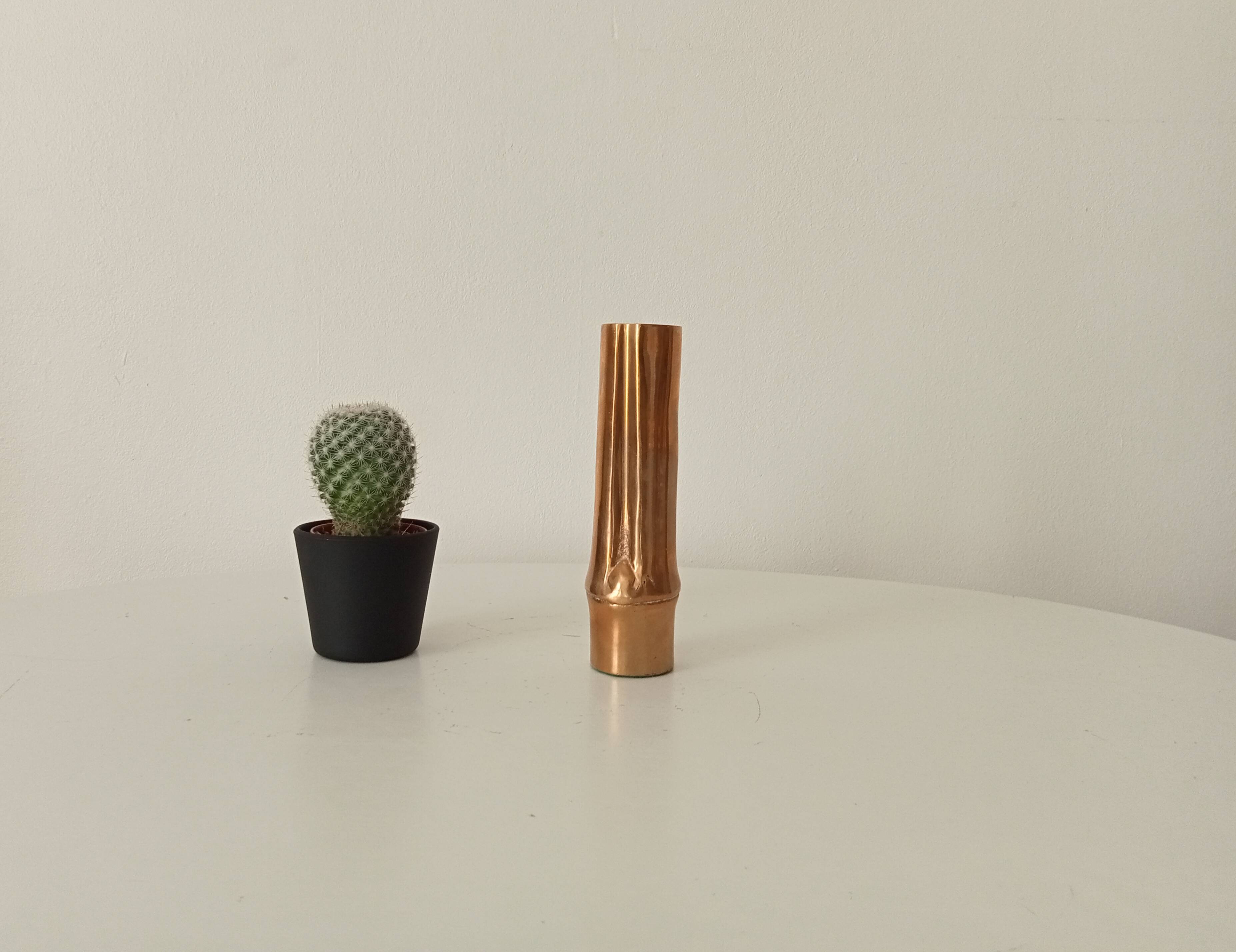 Vase Soliflore bambou ancien en bronze