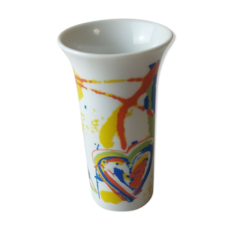 Ancien vase, décor coeur, en céramique, Rosenthal Studio Line