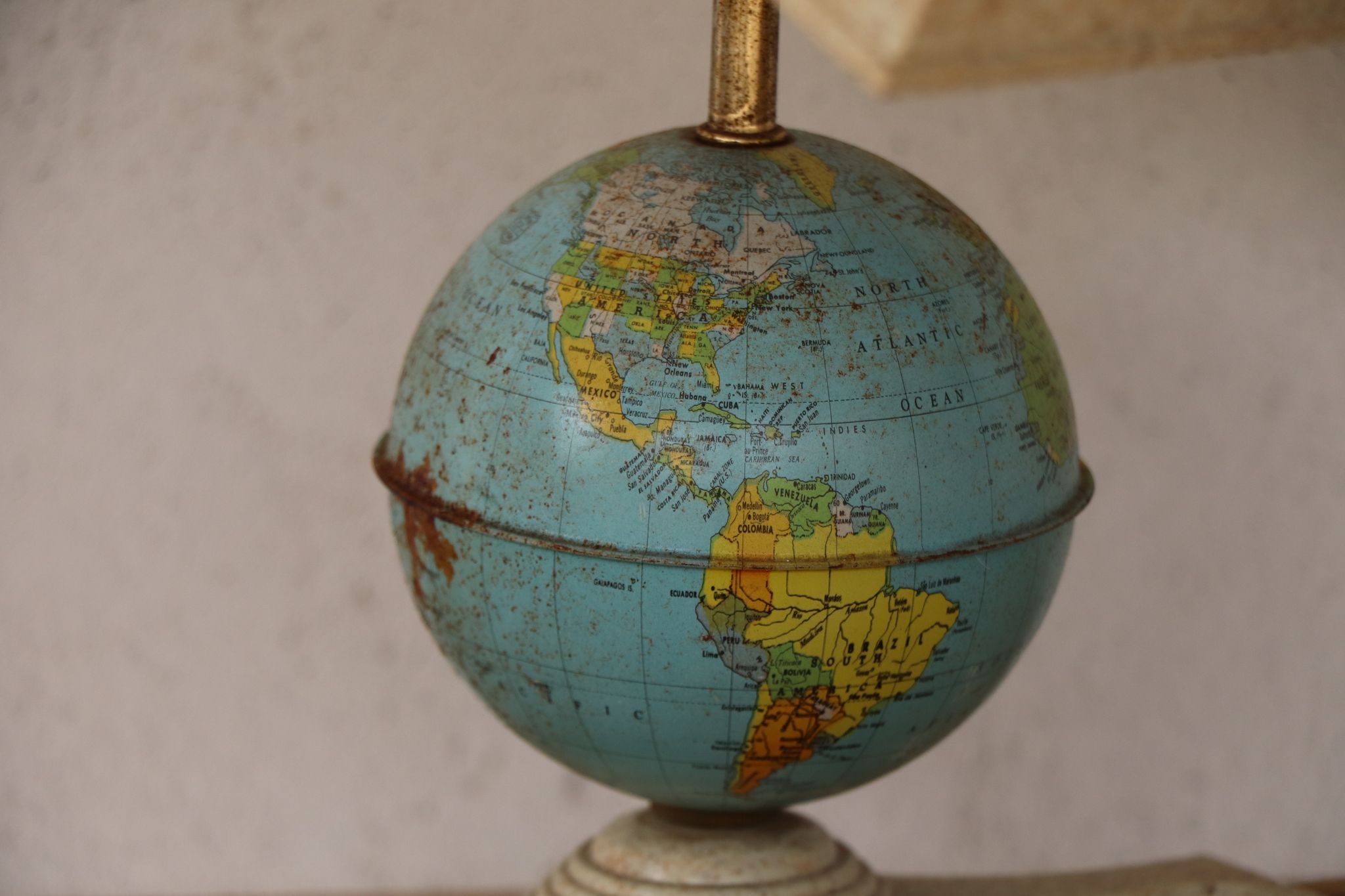 American Mappemonde lamp signed 50s
