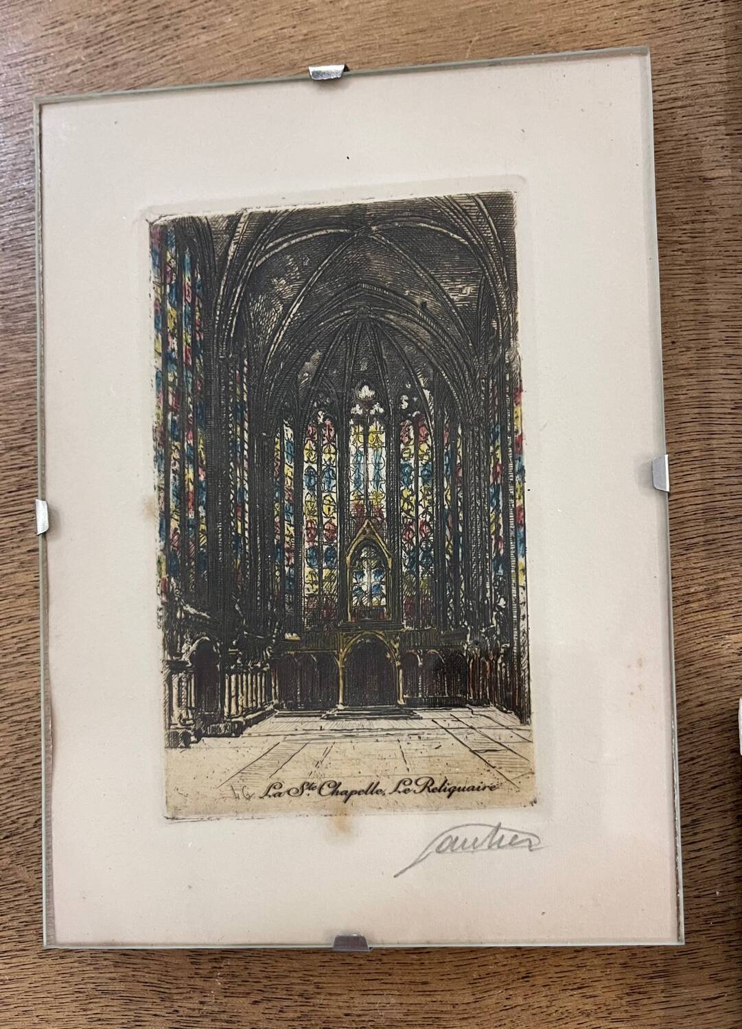 Set of 3 engravings from Paris, early 20th century, signed Gautier