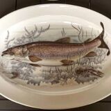 1 large oval fish platter in Limoges porcelain
