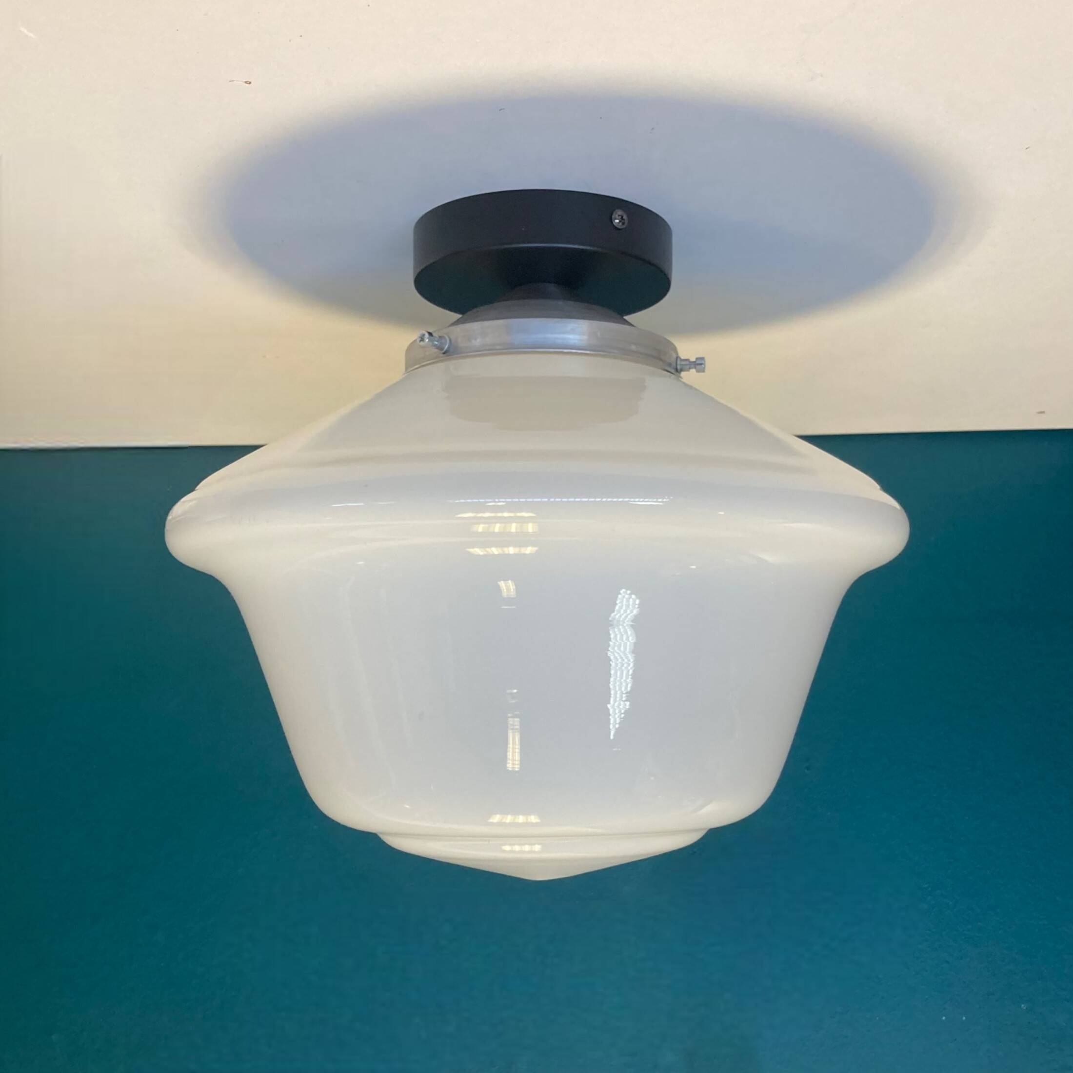 Large white opaline globe ceiling or wall light diameter 34 cm vintage decoration