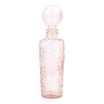 Italian Empoli pale pink glass bottle, 1960s