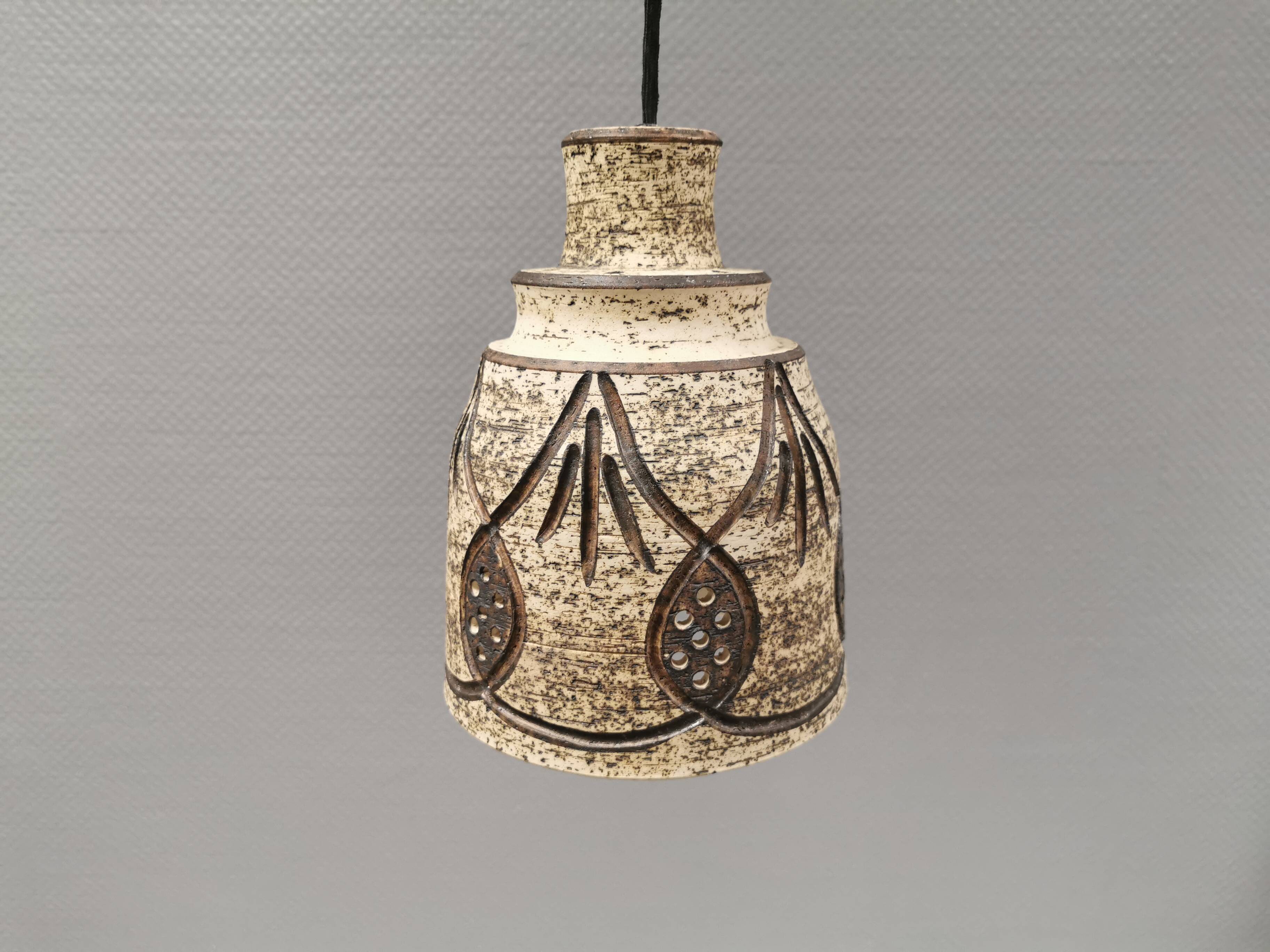 Beautiful ceramic hanging lamp, designed by jette hellerøe denmark, 1960s.