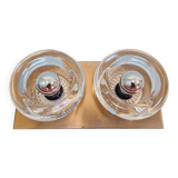 Double wall light in brass and glass, Space Age style, Cosack, 1970