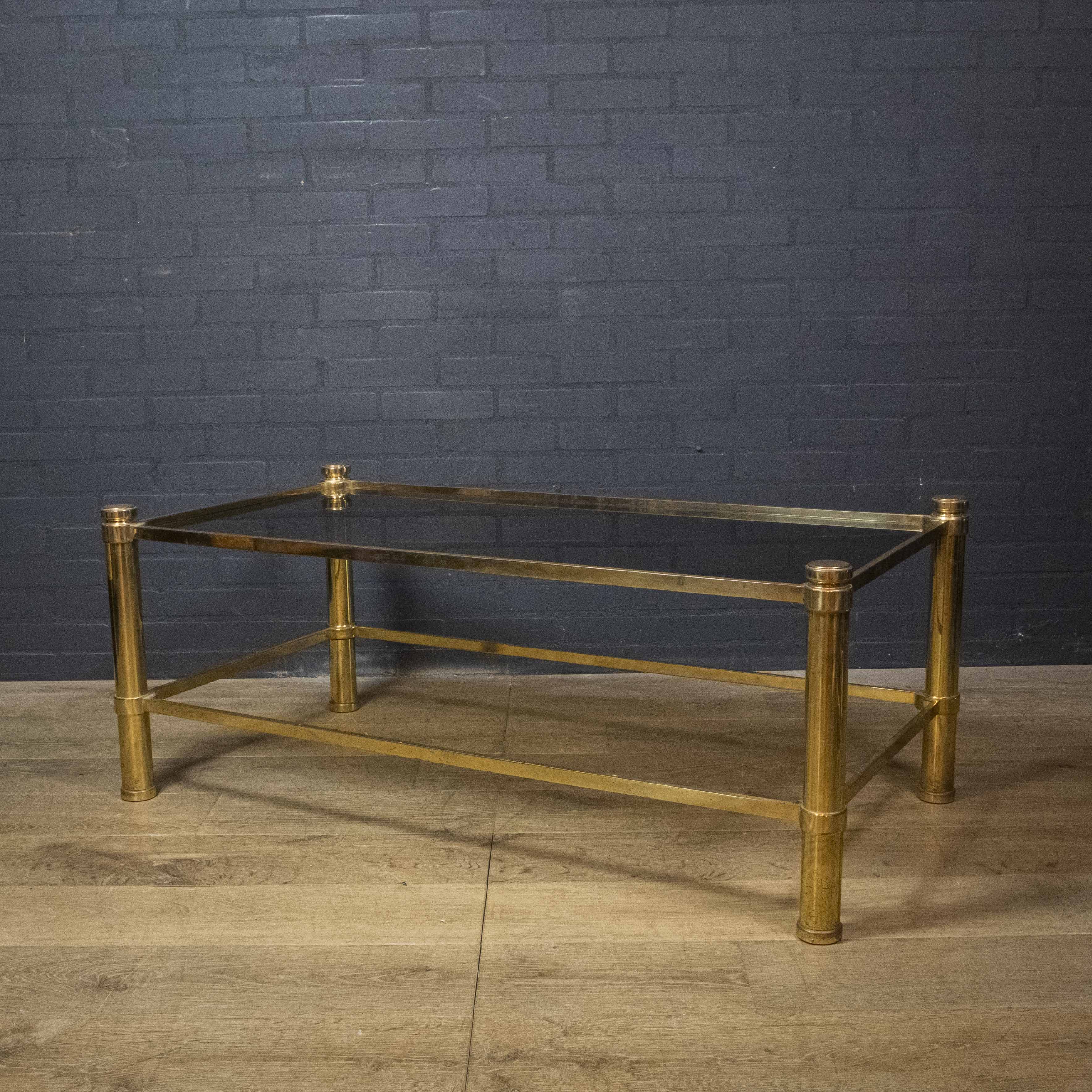 Brass coffee table, Hollywood Regency style