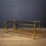 Brass coffee table, Hollywood Regency style