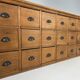 Pharmacy cabinet chest of drawers large oak antiques