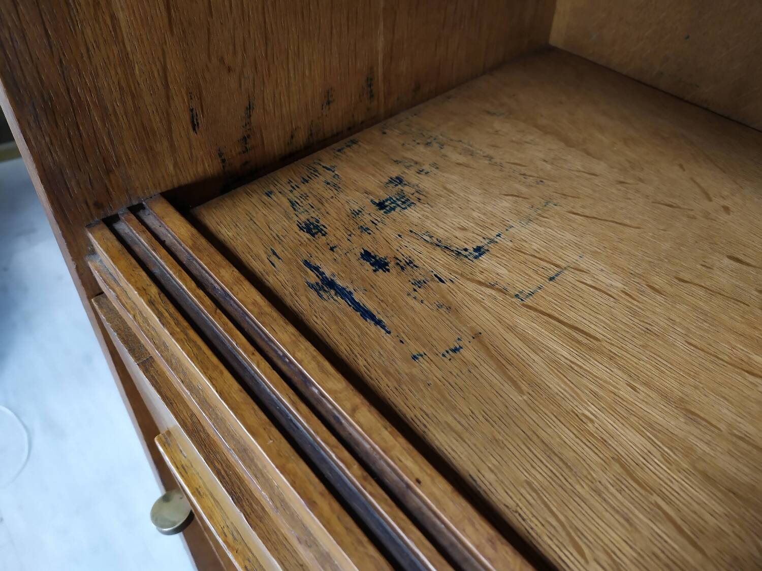 Vintage oak secretary shelf