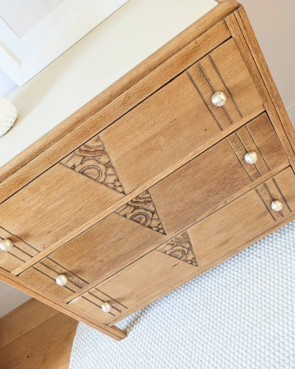 Renovated Art Deco oak chest of drawers