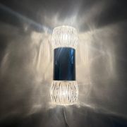 Mid-century double-headed glass and metal wall sconce, 1960, Italy