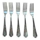 5 silver-plated metal forks with Ercuis hallmark