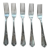 5 silver-plated metal forks with Ercuis hallmark