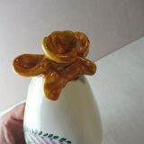 Old empty pocket / cut, decoration flowers and knots, ceramic St Clement 1850