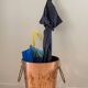 Vintage copper lion's head umbrella holder