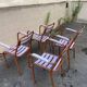4 Chaises style tolix vintage -en métal et bois. 1950s. Vintage français. - jolie patine - intérieur ou extérieur couvert - peinture