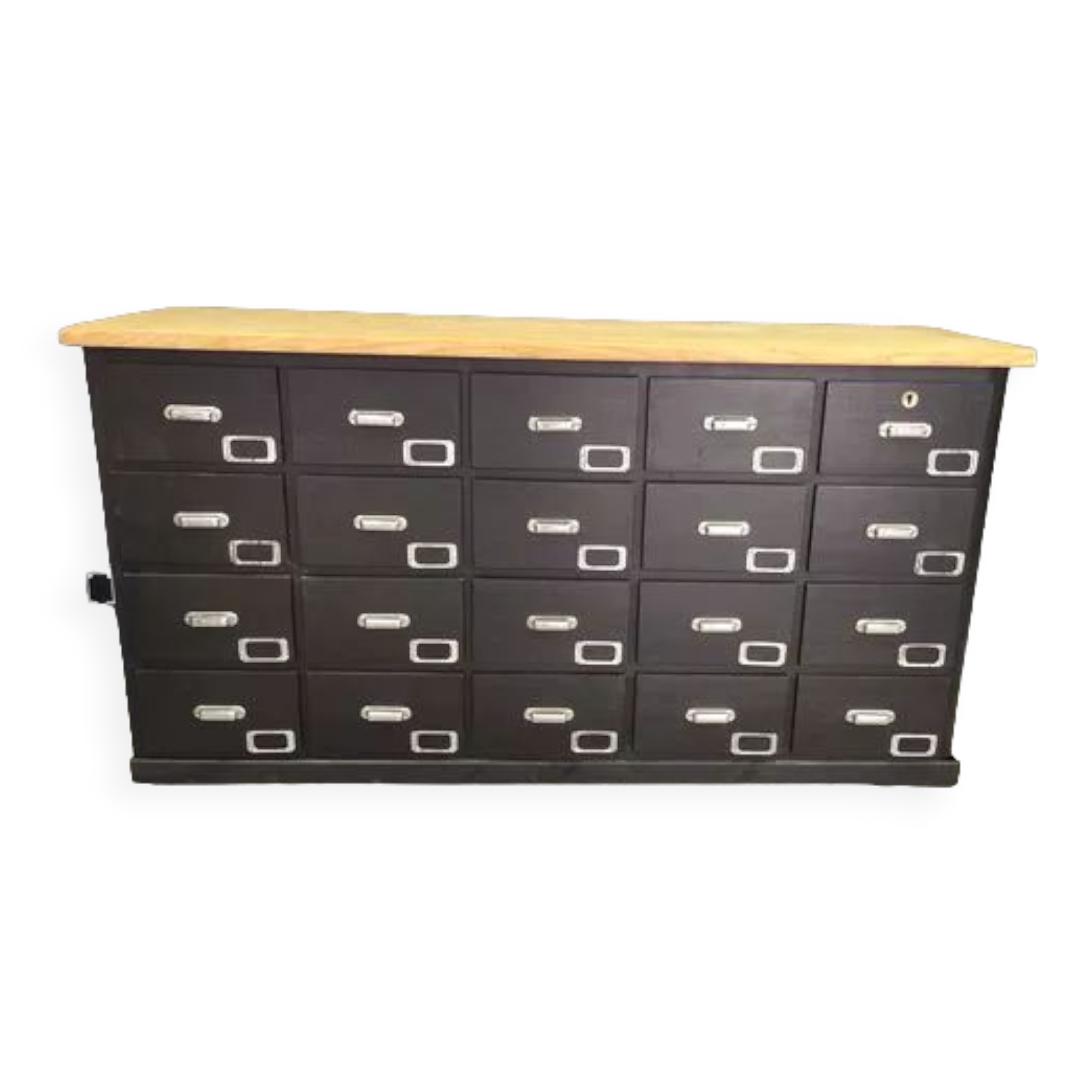 Loom cabinet with drawers top raw solid oak