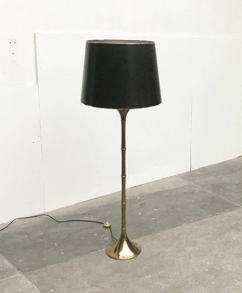 Hollywood Regency bamboo floor lamp by Ingo Maurer for M Design, 1960s.