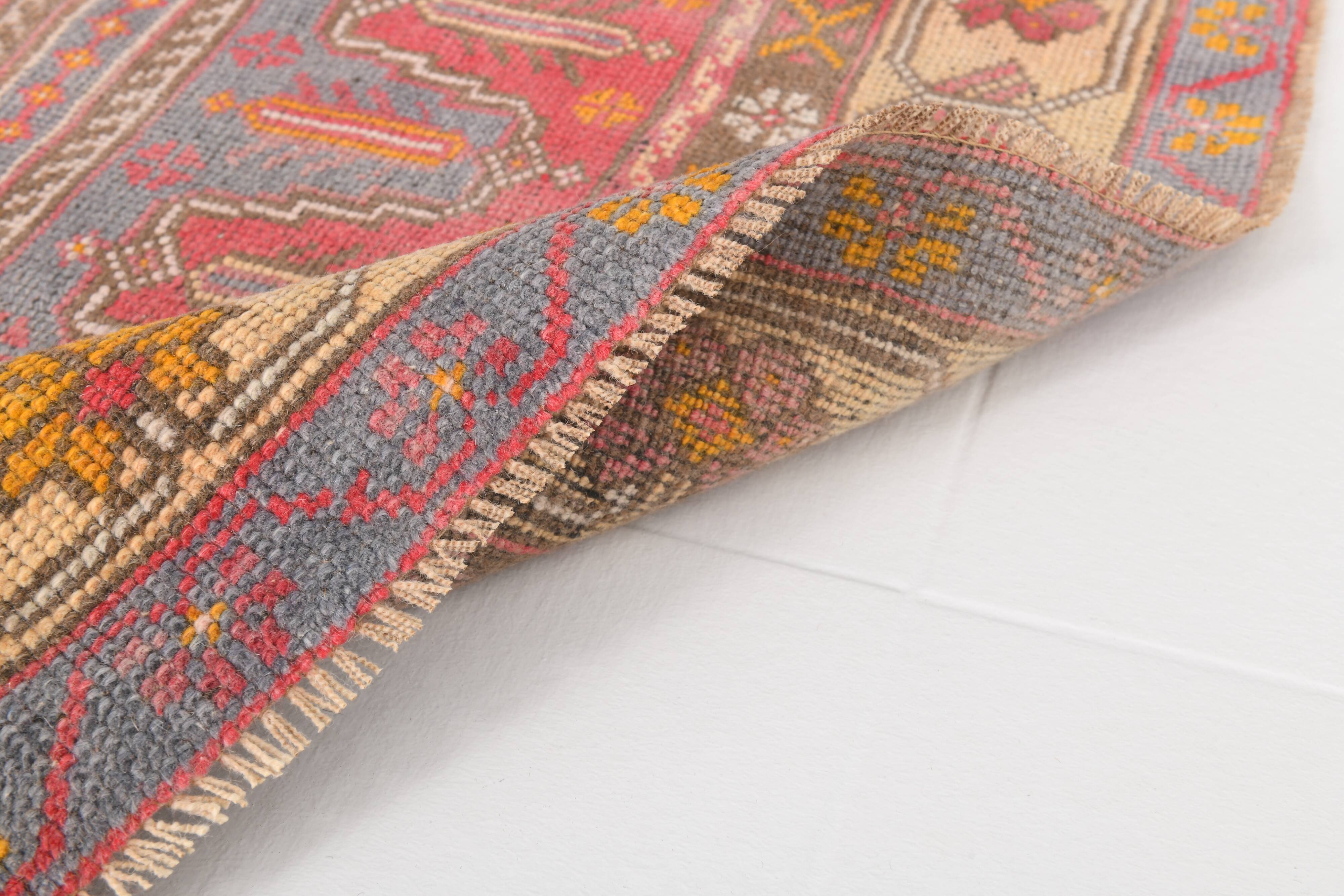 5x8 Turkish Vintage Red & Cream Bedroom Rug, 144x245Cm