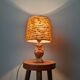 Lampe chouette hibou vintage abat-jour en laine fabrication artisanale
