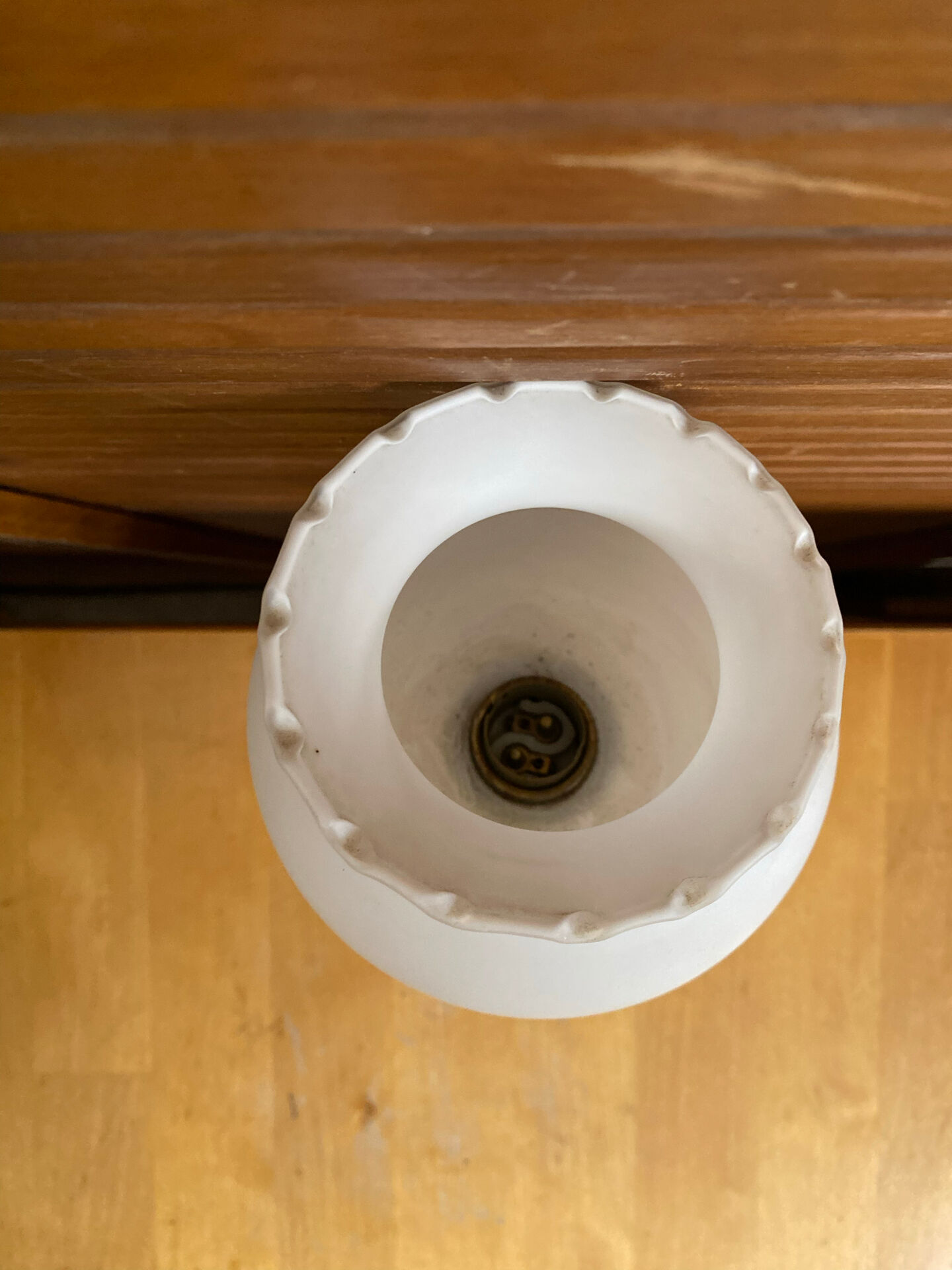 Arlus lunel wall torch light gold metal + white opaline mid-century
