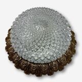 Old round glass and brass ceiling